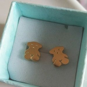 Adorable Gold Bear Earrings
